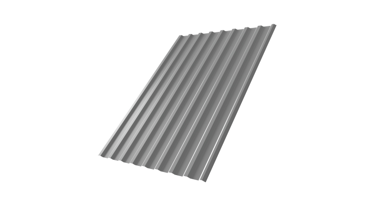 Профнастил С20R 0,45 PE RAL 9006 бело-алюминиевый