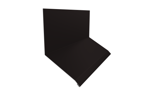 Планка примыкание верхнее к стене фальц Grand Line 150х130х20 0,45 PE с пленкой RAL 9005 черный (2м)