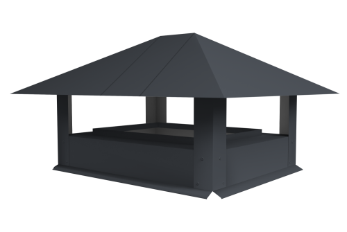 Дымник на трубу 520х390мм 0.5 Satin Matt с пленкой RAL 7024 мокрый асфальт