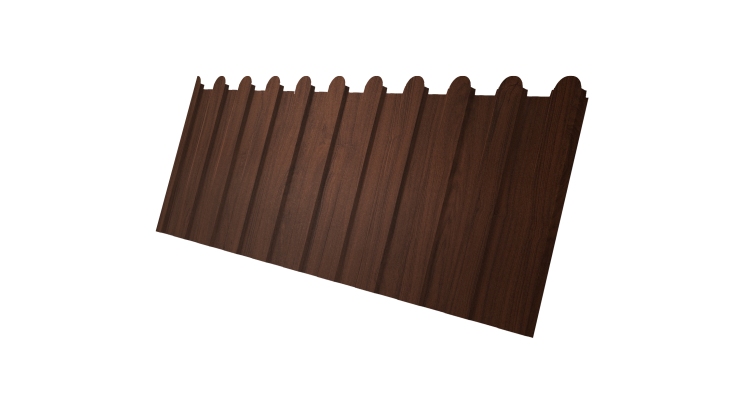 Профнастил С8А фигурный 0,45 Print Elite Choco Wood TwinColor