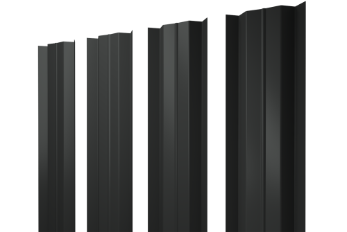 Штакетник М-образный В с прямым резом 0.5 Satin RAL 7016 антрацитово-серый