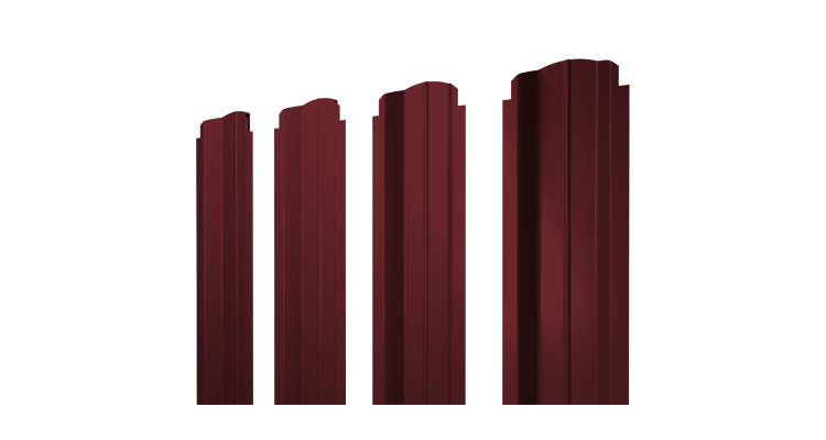 Штакетник П-образный B фигурный 0,4 PE RAL 3005 красное вино