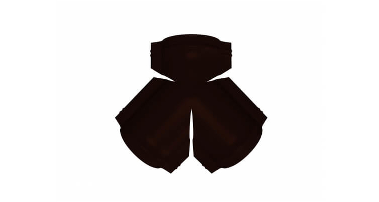 Тройник Y конька полукруглого PE RR 32 темно-коричневый