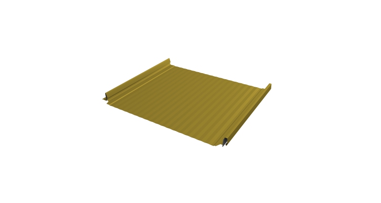 Кликфальц Pro Gofr Grand Line 0,45 PE с пленкой на замках RAL 1018 цинково-желтый