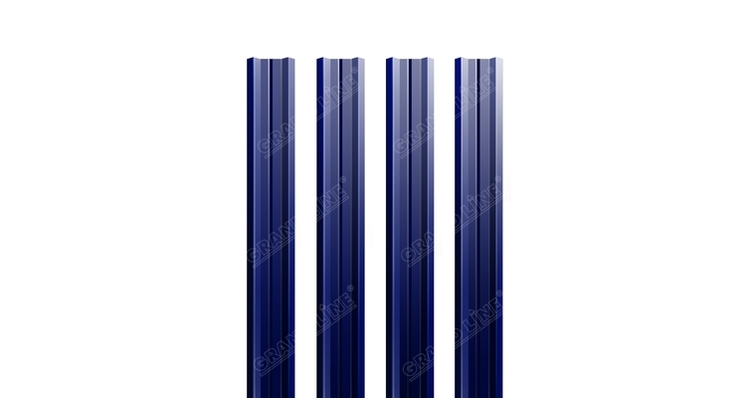 Штакетник М-образный А 0,45 PE RAL 5002 ультрамариново-синий