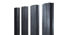 Штакетник П-образный A с прямым резом 0,45 Print Premium Grey Wood TwinColor