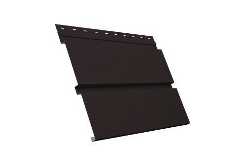 Софит металлический Квадро Брус с перфорацией 0,5 Satin с пленкой RAL 9005 черный