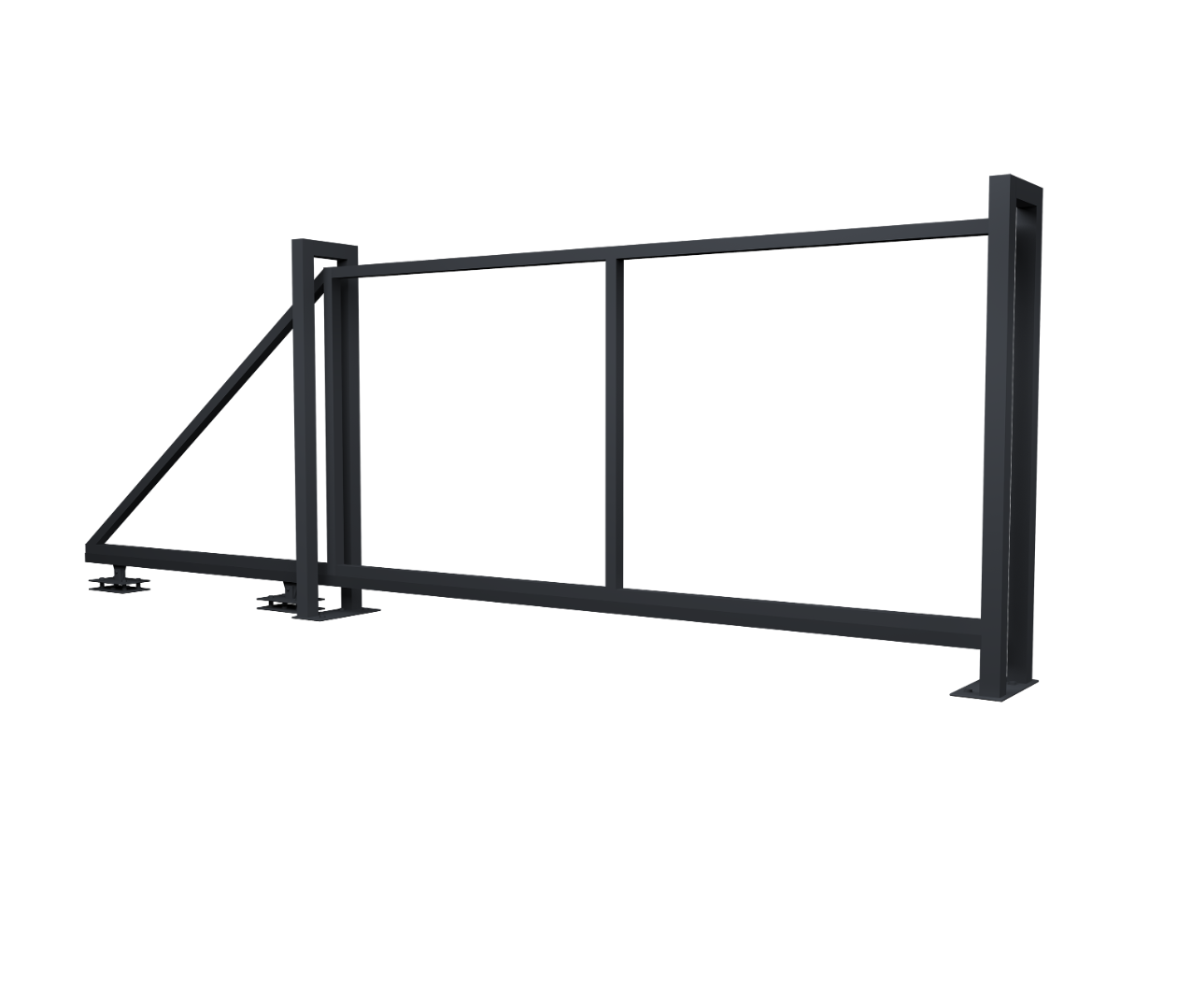 Ворота откатные Жалюзи Texas 1.8х4.0 RAL 7024 без заполнения (ламель 125 мм)