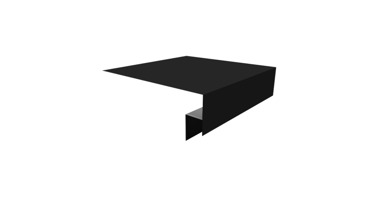 Планка околооконная сложная Экобрус Grand Line 250х50х25 0,45 Drap RAL 9005 черный (2м)