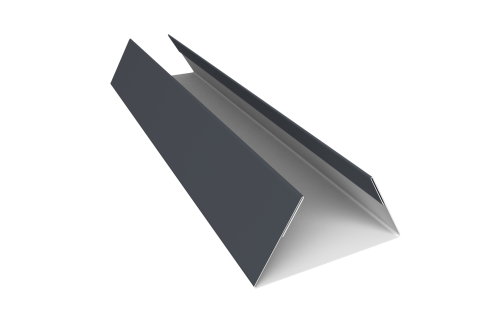 Планка стыковочная составная нижняя 0,45 Drap TX RAL 7024 мокрый асфальт (2м)