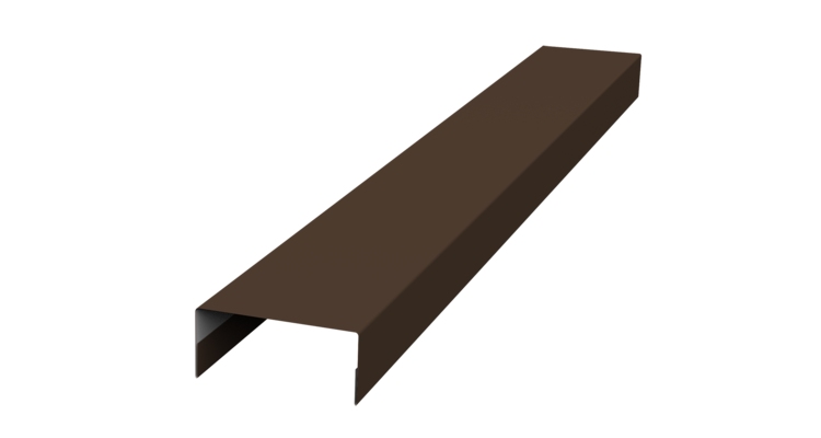 Ламель лицевая 125 забора жалюзи Texas стартовая/финишная для калиток и ворот 0.45 PE-Double с пленкой RAL 8017 шоколад