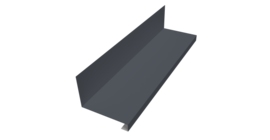 Планка примыкание нижнее к трубе фальц Grand Line 0,5 Satin с пленкой RAL 7024 мокрый асфальт (3м)