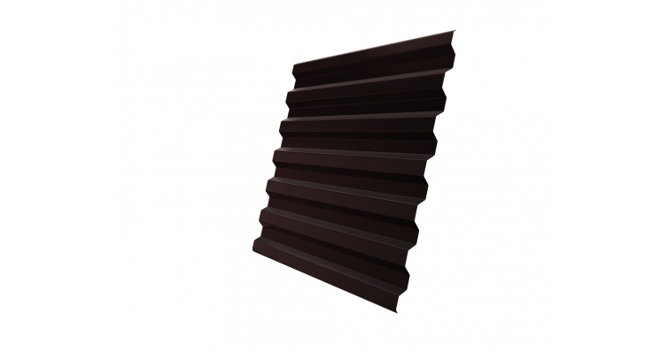 Профнастил С21R GL 0,5 GreenCoat Pural BT, Matt RR 887 шоколадно-коричневый (RAL 8017 шоколад)